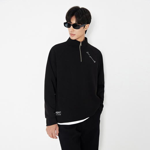 gxg.jeans男装 男士半开襟卫衣2025秋款青少年打底衫帅气日常百搭立领卫衣男K&C 商品图2