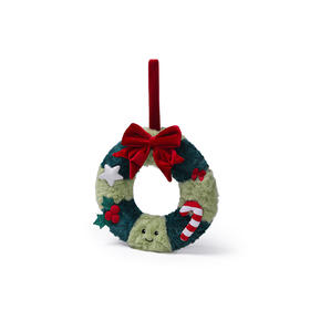 MChugs 圣诞花环小号20CM 圣诞节玩偶毛绒娃娃玩具摆件 生日礼物公仔