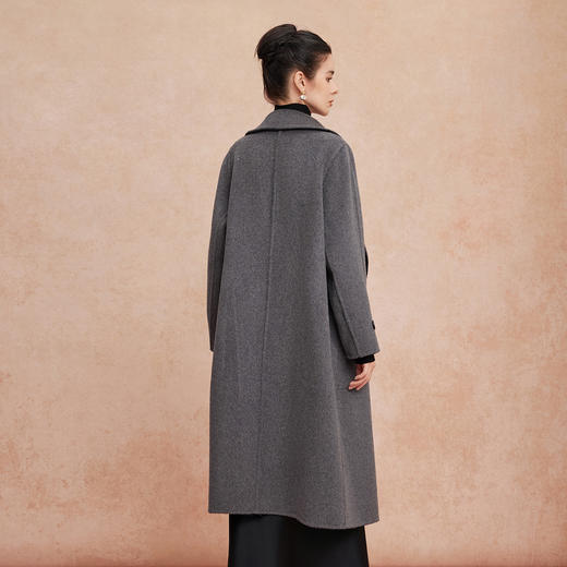 QH919斯尔丽25新款双面双色正反两穿双排通勤优雅气质简约长外套 商品图10
