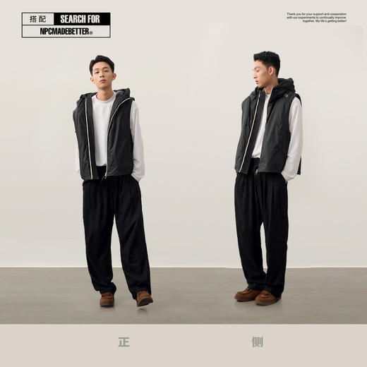 NPC潮牌高周波字母印花90%白鹅绒连帽羽绒服男背心户外NP49DJ02 商品图3