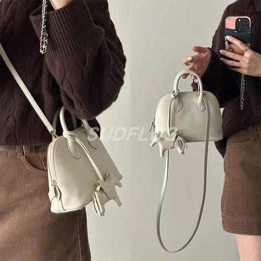 许我耀眼✨ 赵露思同款真皮贝壳包｜甜系穿搭的精致小心机❕长期主义必入，随手拎出来都能搭的百搭神器👜 商品图1