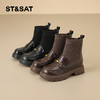 星期六加绒时髦压纹学院风袜筒靴SSD4118T45 商品缩略图4