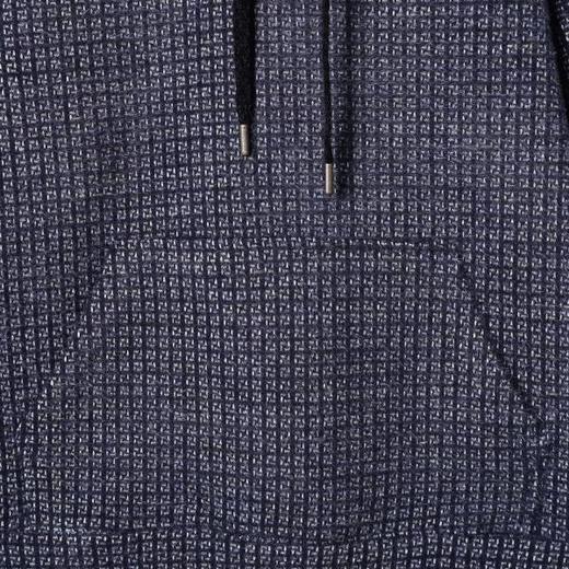 SDSA男士秋冬新款痞帅男装简约提花小格子连帽卫衣百搭宽松上衣 商品图2