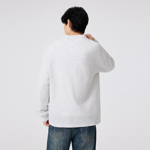 gxg.jeans男装【肌理感面料】男士长袖T恤25秋款字母绣花叠穿内搭打底衫上衣K&C 商品图3