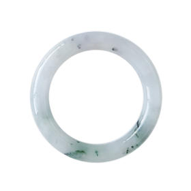 【天然正品】天然圆条细腻飘蓝花浅紫糯种56.5号翡翠手镯190425AH35