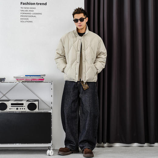 徐太浪【菱格纹绗缝】白鸭绒羽绒服男冬季保暖休闲男士防寒服外套 商品图3