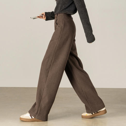 【内购】【加绒保暖】休闲通勤一粒扣宽松内里珊瑚绒不臃肿灯芯绒镰刀裤-154KN2819 商品图2