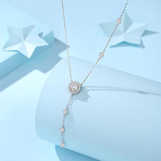 卡蒂罗KADER 璀璨星光流苏项链   925银爆闪精致温柔气质氛围感流苏锁骨链知性大气 灵动闪耀甜美浪漫 商品图3