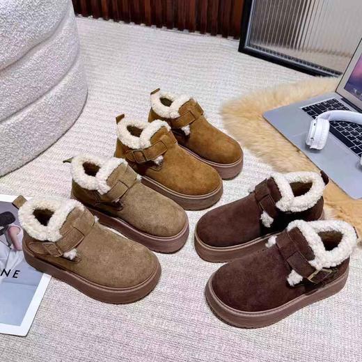 【HF】无忧购冬季高帮厚底勃肯鞋女一脚蹬加绒鞋19-7（截单后3-5天发货） 商品图5