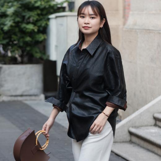 菜菜家两面穿香云纱衬衫|数十次染色晒莨工艺，油亮如皮衣，四种穿法，一件抵N件 商品图3