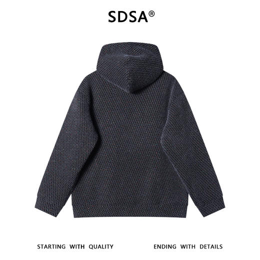 WY1424SDSA男士秋冬新款痞帅男装简约提花小格子抽绳连帽卫衣绒毛百搭潮 商品图4