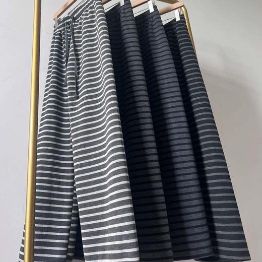 宽条纹超柔慵懒布制裤-纪念日百货门店同款167046537 商品图3