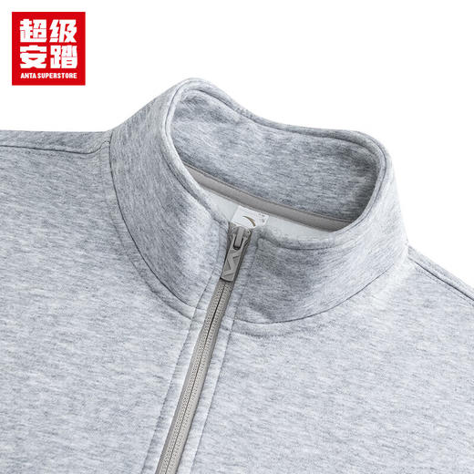 超级安踏半拉链加绒卫衣男款秋冬加绒保暖长袖套头衫152548718U 商品图3