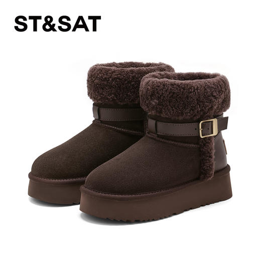 星期六绒绒毛领保暖雪地靴SSD4118CWQ 商品图9