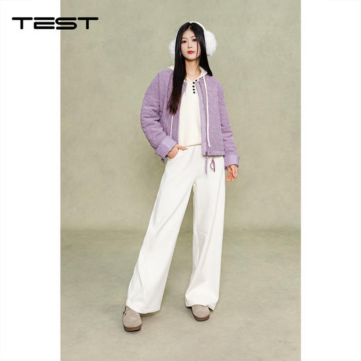 冬上新菱格纹设计感甜美风保暖夹克外套2254161 商品图1