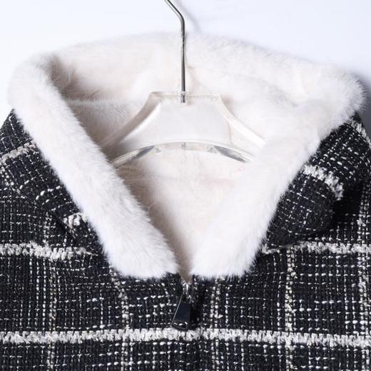 25178SDSA秋冬新款痞帅男装简约撞色格纹刺绣字母拉链连帽棉服重工百搭 商品图2