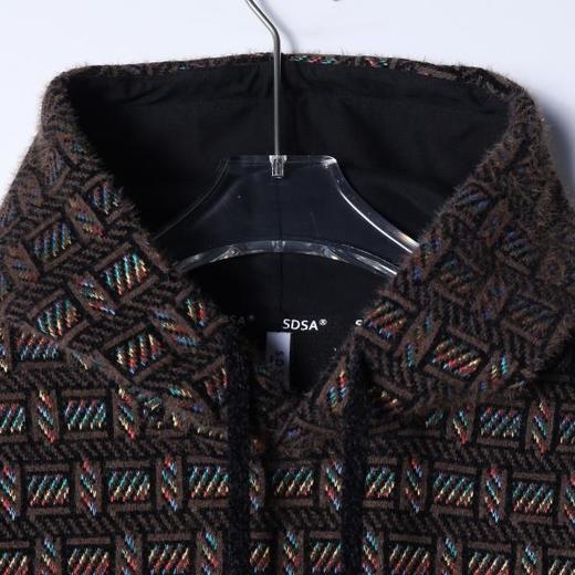 SDSA秋冬新款痞帅男装韩版彩色刺绣格子提花连帽卫衣百搭宽松上衣 商品图1