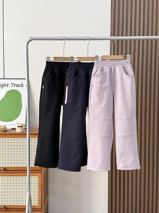 中大童  秋冬新款直筒裤休闲宽松裤脚可调节加绒百搭长裤 商品图1