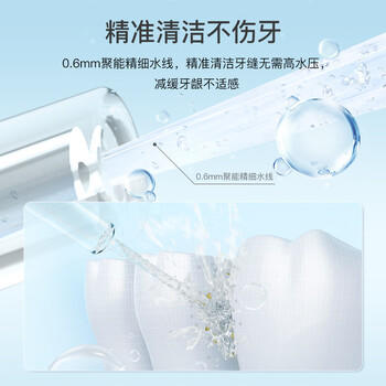 舒客冲牙器洗牙器 送女友/男友立式便携式大容量水箱 2种专业喷嘴M4蓝 生日礼物 商品图0