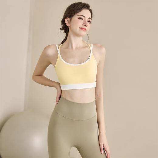 跃牌【瑜堂系列】撞色交叉美背运动内衣女高强度防震聚拢固定杯瑜伽文胸JYMN190 商品图3
