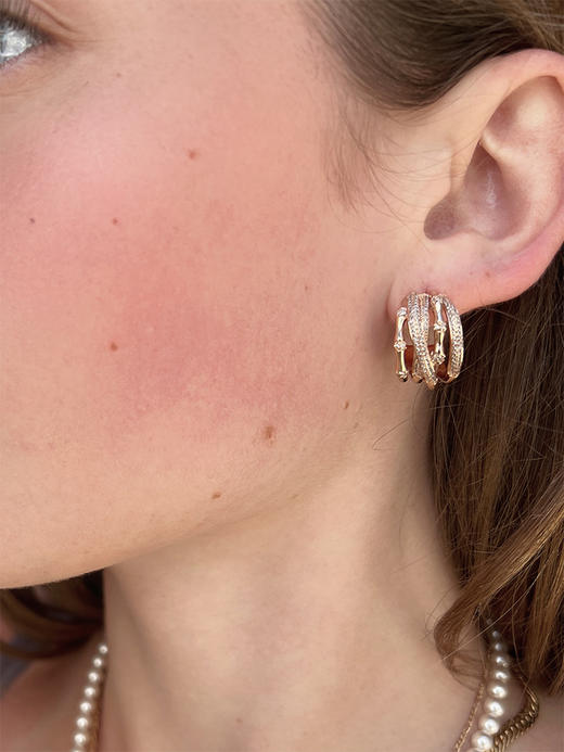 LHWINDSO 温莎珠宝    交织穹顶竹节耳环 商品图3