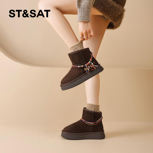 星期六民族风挂饰百搭雪地靴SSD411AT7H 商品图5