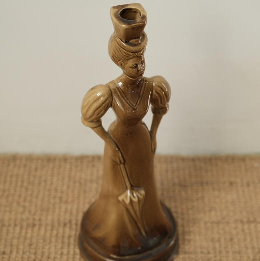 Victoria Lady中古陶瓷雕塑烛台 AU266 商品图0
