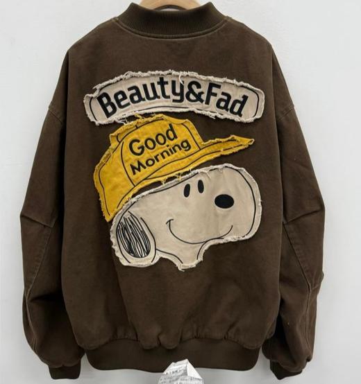 ZC棒球领前后图案夹棉外套51029（咖啡）冬季 254011830321 商品图1