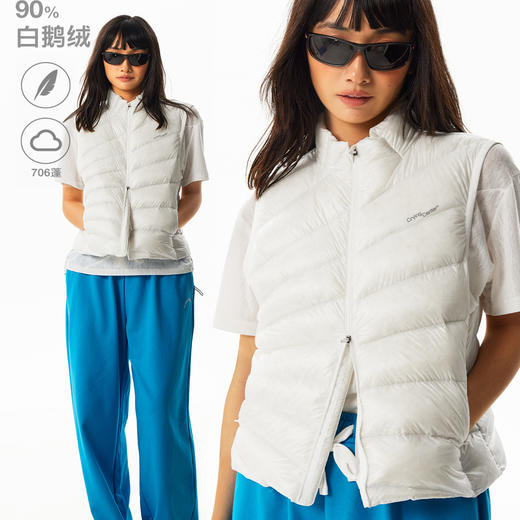 CryingCenter半透明暖冬立领收腰放射排骨状轻量无胆羽绒马甲 商品图2