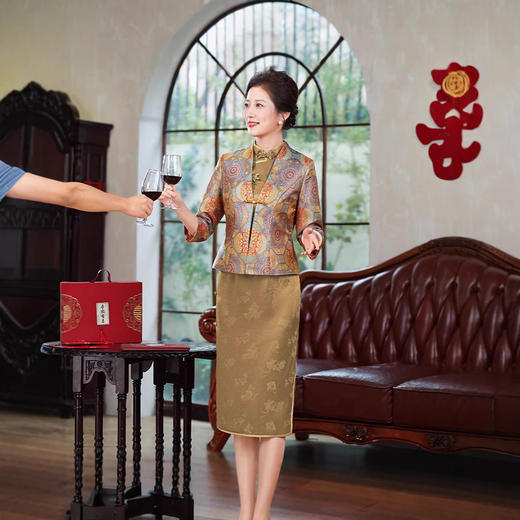 高端搭配旗袍秋冬外套新款气质妈妈婚宴上衣平时可穿 商品图1