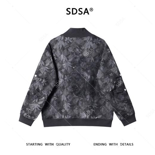 SDSA男士秋冬新款痞帅男装简约宽松植物花卉立领卫衣百搭时尚套头 商品图4