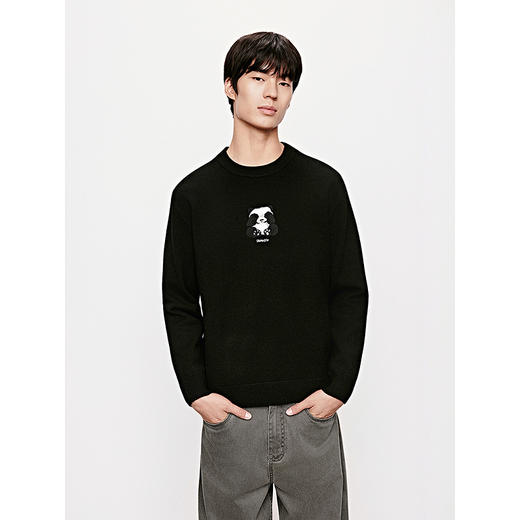 GXG男装 可爱熊猫图案毛衣柔软休闲男针织衫通勤 2025年冬季新品 商品图4