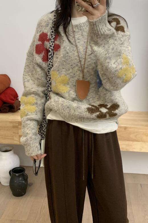 Stay2Weeks 花朵图案休闲圆领宽松毛衣 21542 商品图4