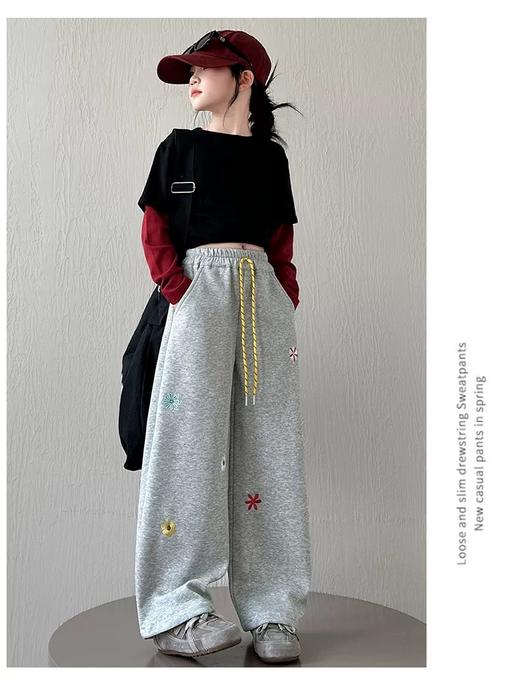 西蒙日记 2025新款时尚花朵刺绣加绒弯刀裤SNXHCXK★ 商品图5