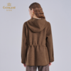 乔万尼2025冬新品连帽设计抽绳轻休闲羊毛驼绒混纺短款大衣外套ED4A793 商品缩略图4