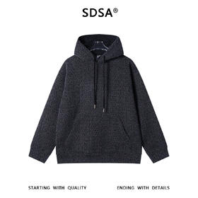 WY1383SDSA男士秋冬新款痞帅男装宽松潮流彩色提花绒毛抽绳连帽卫衣百搭