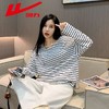 回力条纹t恤女2025春季新款气质长袖上衣宽松显瘦休闲内搭打底衫 商品缩略图3
