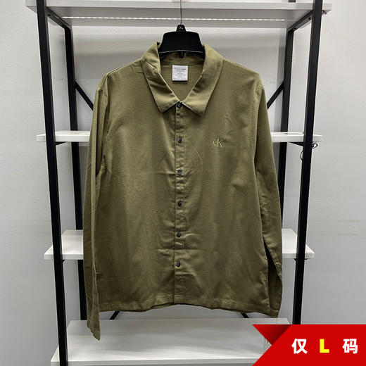 Calvin Klein/CK 男士法兰绒居家纯棉刺绣LOGO透气睡衣长袖衬衫 商品图0