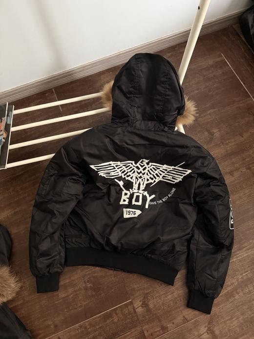 LondonBoy真毛领N3B军风90绒羽绒夹克外套 商品图3