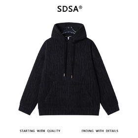 WY1414SDSA男士秋冬新款痞帅男装潮牌撞色肌理感抽绳连帽卫衣百搭时尚