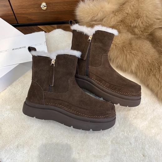 JEHURFIE小暖炉来了  纪华菲双拉链牛反绒厚底雪地靴AB25589 商品图1