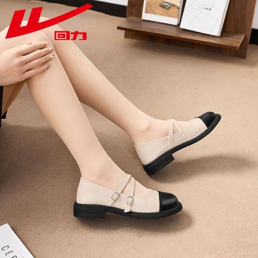 回力女鞋小皮鞋女款2025爆款百搭气质豆豆鞋女春秋配裙子法式单鞋 商品图9