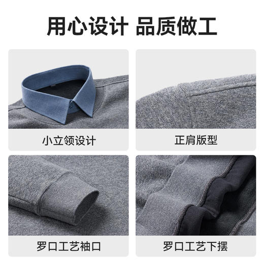 【假两件针织衫】占姆士25秋冬男士圆领针织毛衣假两件衬衫领男士秋冬保暖御寒上衣 商品图3