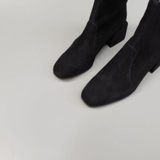 （跟高5cm）火桐hooton  万年经典“瘦瘦靴”粗方跟弹力袜靴短靴440H01 商品图4