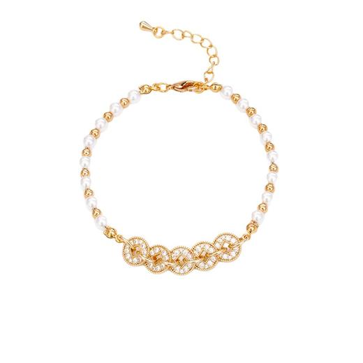 爆款五帝钱锆石珍珠手链高级感时尚招财钱串子手饰流行民族风手串 商品图4