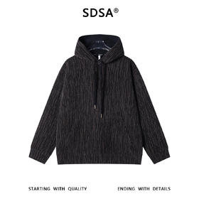WY1414SDSA男士秋冬新款痞帅男装潮牌撞色肌理感抽绳连帽卫衣百搭时尚