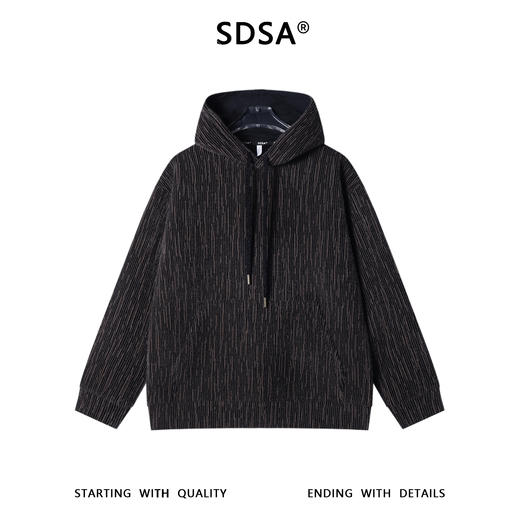 WY1414SDSA男士秋冬新款痞帅男装潮牌撞色肌理感抽绳连帽卫衣百搭时尚 商品图0