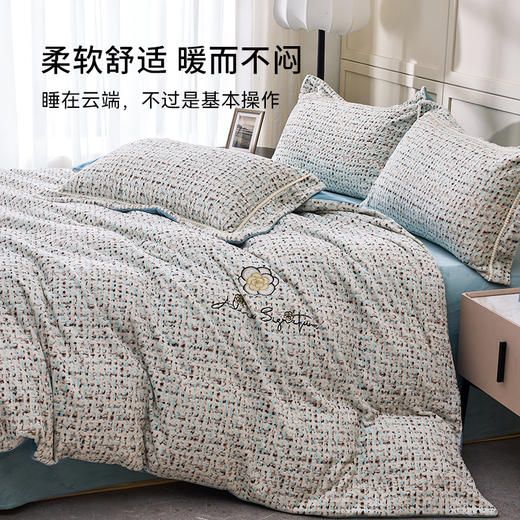 多喜爱 雕花绒套件L码203*229CM  巴黎午后（蓝/卡其） 商品图6