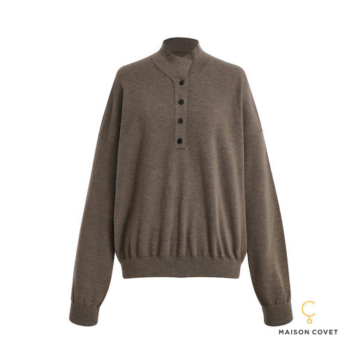 MAISON COVET 小山羊绒POLO领卫衣 商品图3
