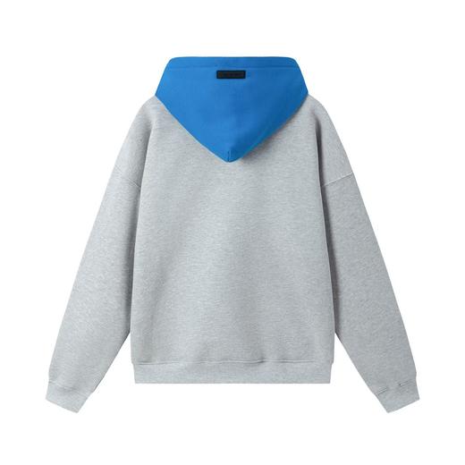 联名25ss灰蓝撞色胶印印花加绒情侣连帽卫衣-高品质 商品图3